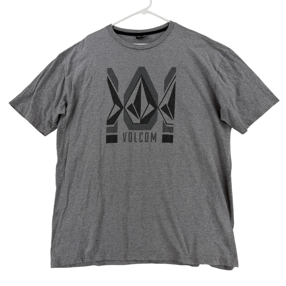Vintage Volcom Shirt Mens 2XL Gray Stone Logo Graphic Tee T-Shirt Skate Y2K